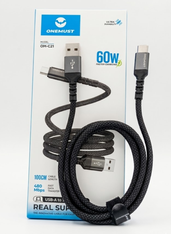 Cable One Must de Nylon 60W USB a C