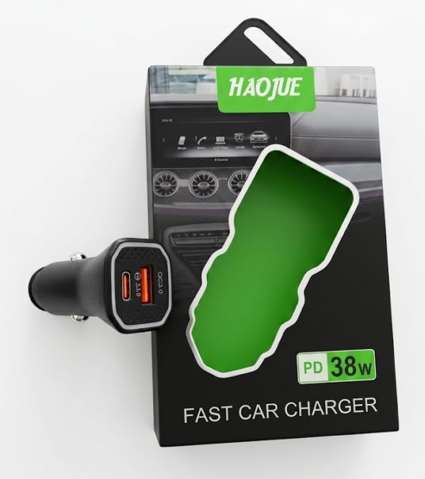 Cargador para Auto HAOJUE 38W Tipo USB y C