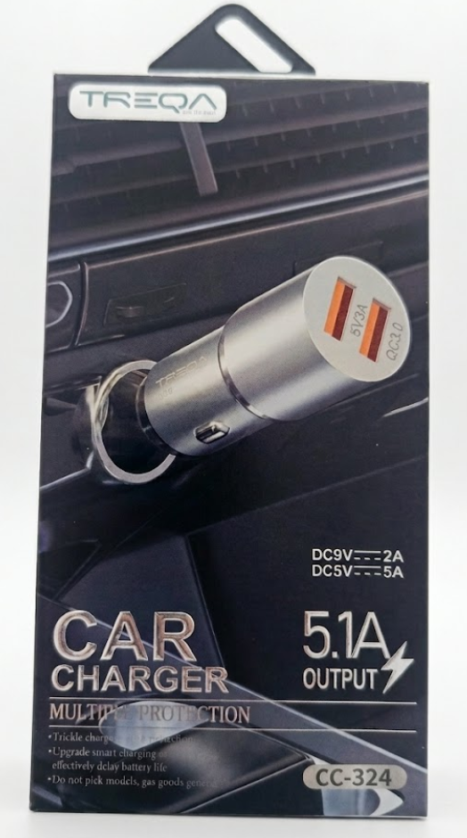 Cargador para Auto TREQA 5.1A CC-324