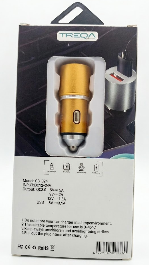 Cargador para Auto TREQA 5.1A CC-324