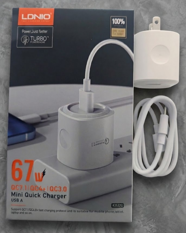 Cargador LDNIO 67W Tipo USB a C   A3532Q