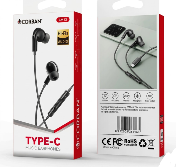 Auricular In-Ear CORBAN Tipo C CM73