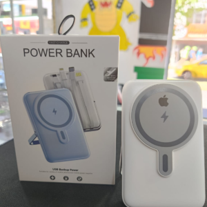 Power Bank con Soporte de Carga Rápida Inalámbrica y Cables Integrados para Todo Dispositivo